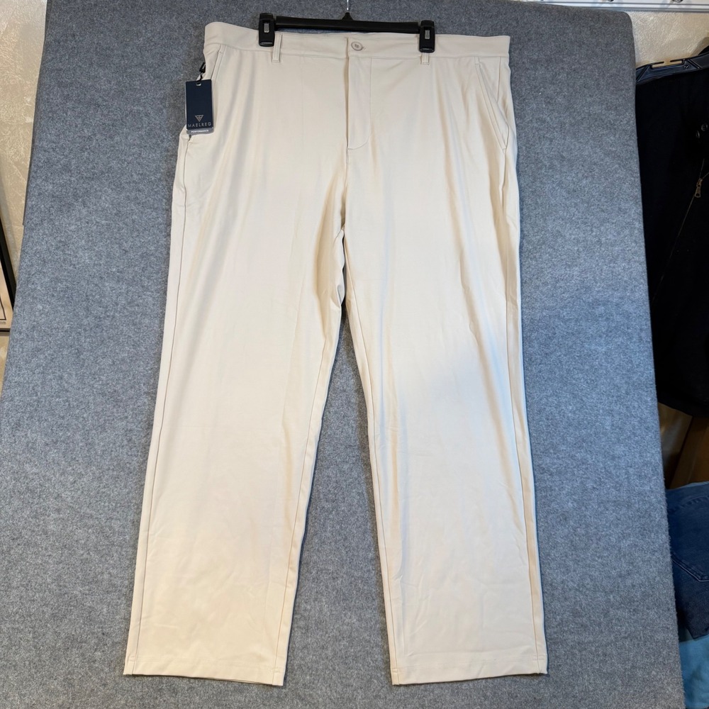 Maelreg Proflex Performance Pants Mens 40x30 Khaki Golf Stretch Wicking New